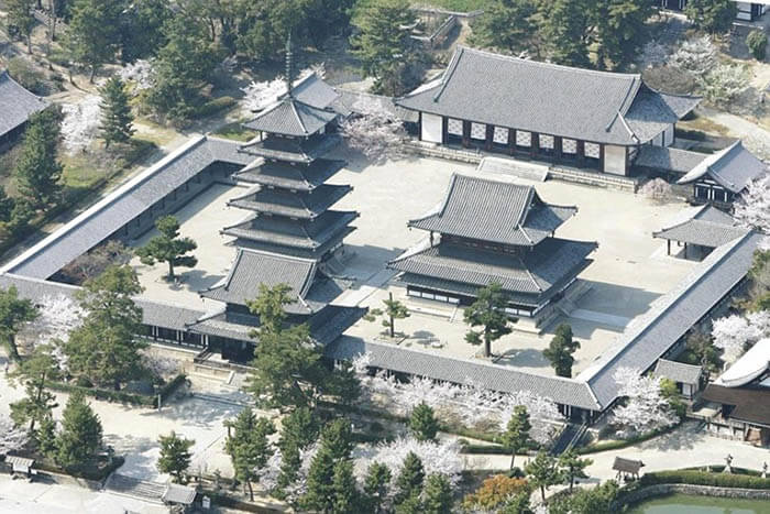 空から見る斑鳩・法隆寺全景