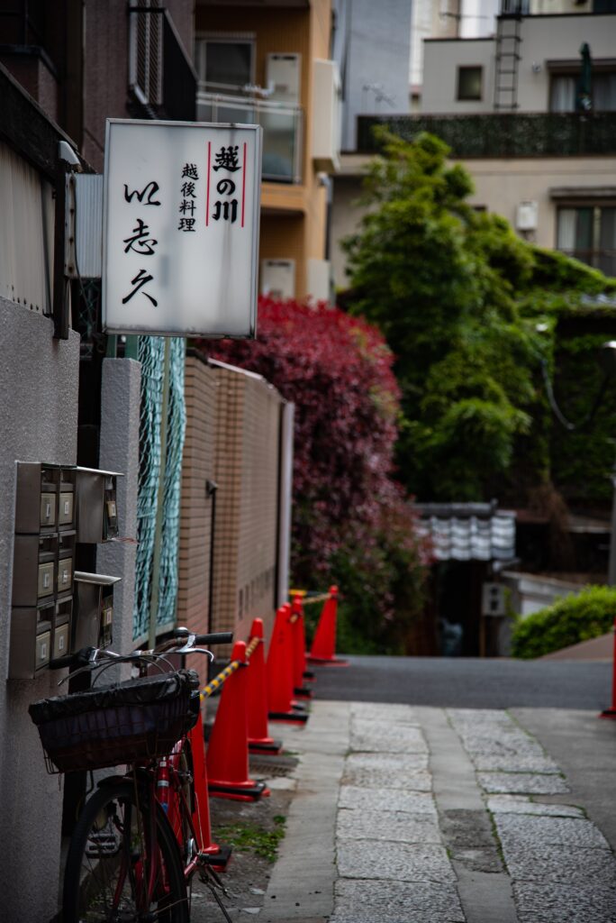 町のはずれに高級料亭も存在する