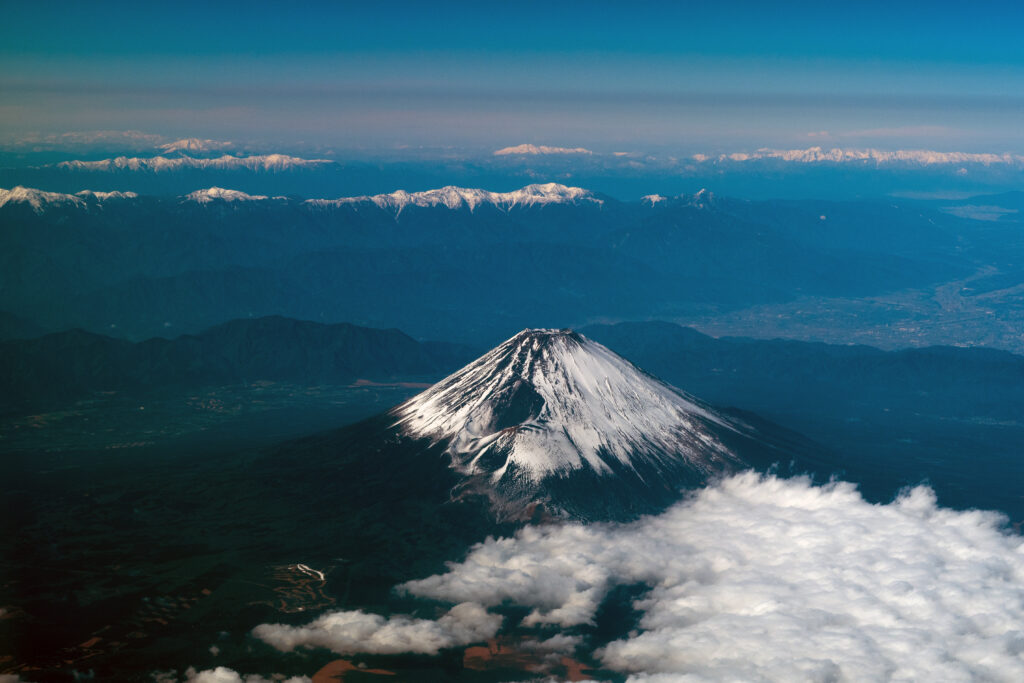 天晴な富士山、アルプスの山々と･･･