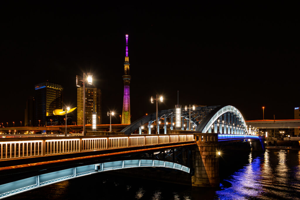 とても素敵な駒形橋の夜景