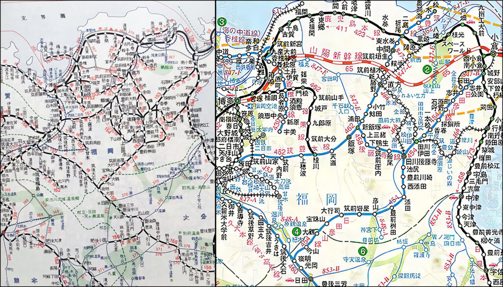 1987年、国鉄民営化前後の筑豊鉄道網