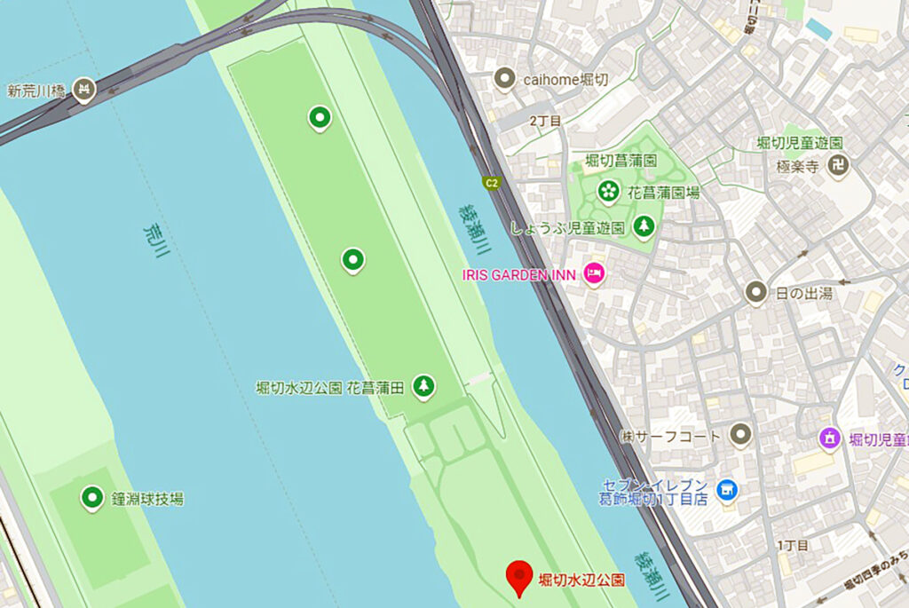 【地図】堀切水辺公園(GoogleMapより転載)
