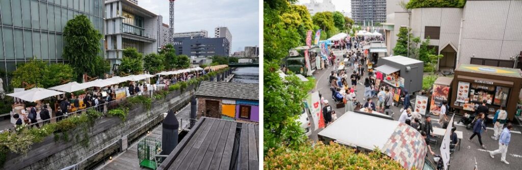 天王洲キャナルフェス2025 キャナルイースト会場(左)、アイルしながわ会場