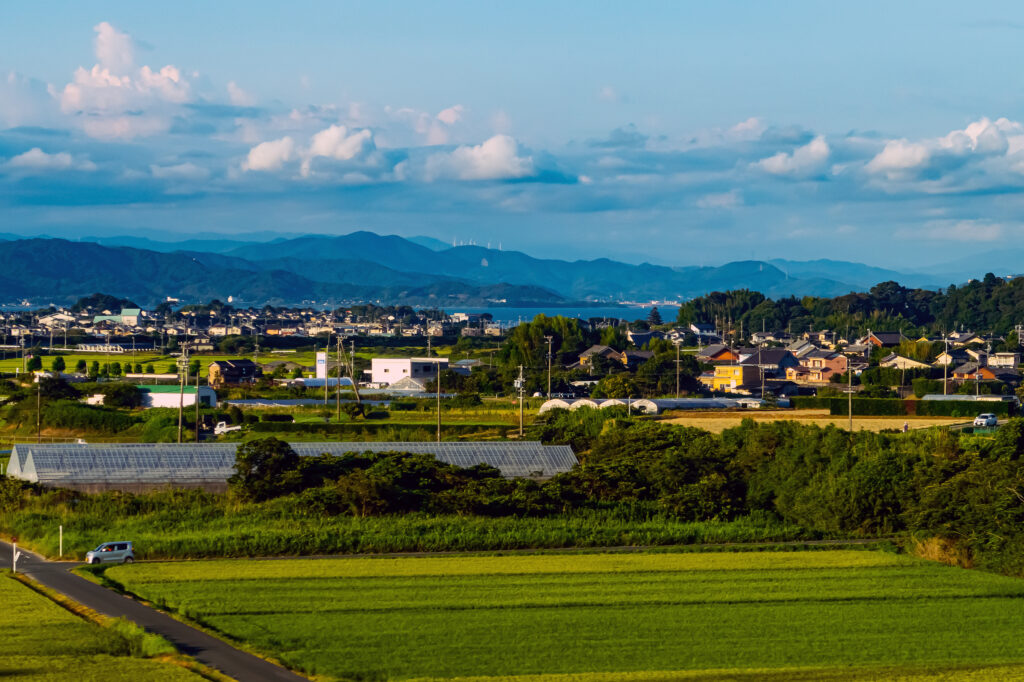東海道新幹線車窓より奥浜名湖（猪鼻湖）