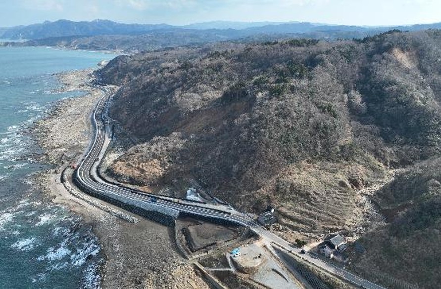 白米千枚田工区道路の復旧箇所