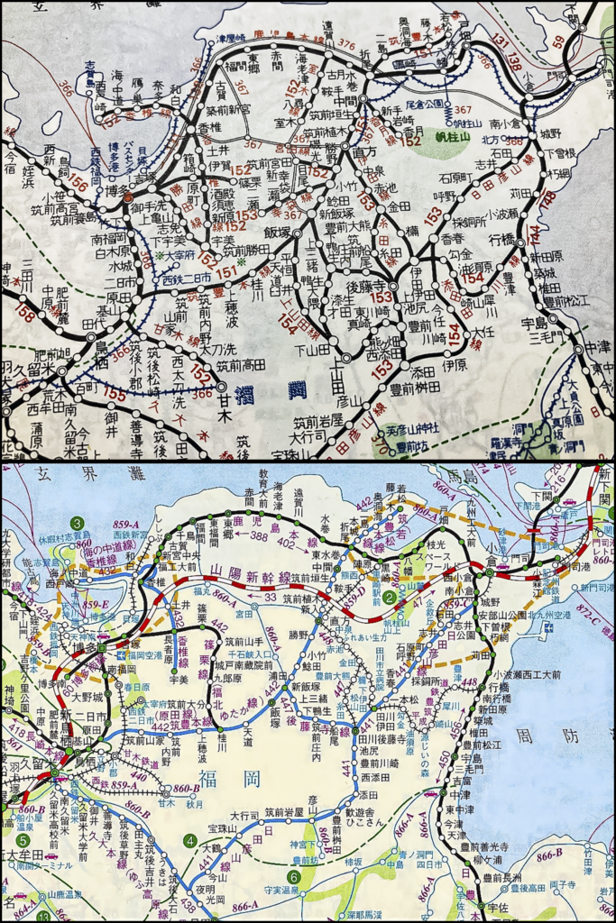 筑豊の鉄道路線図