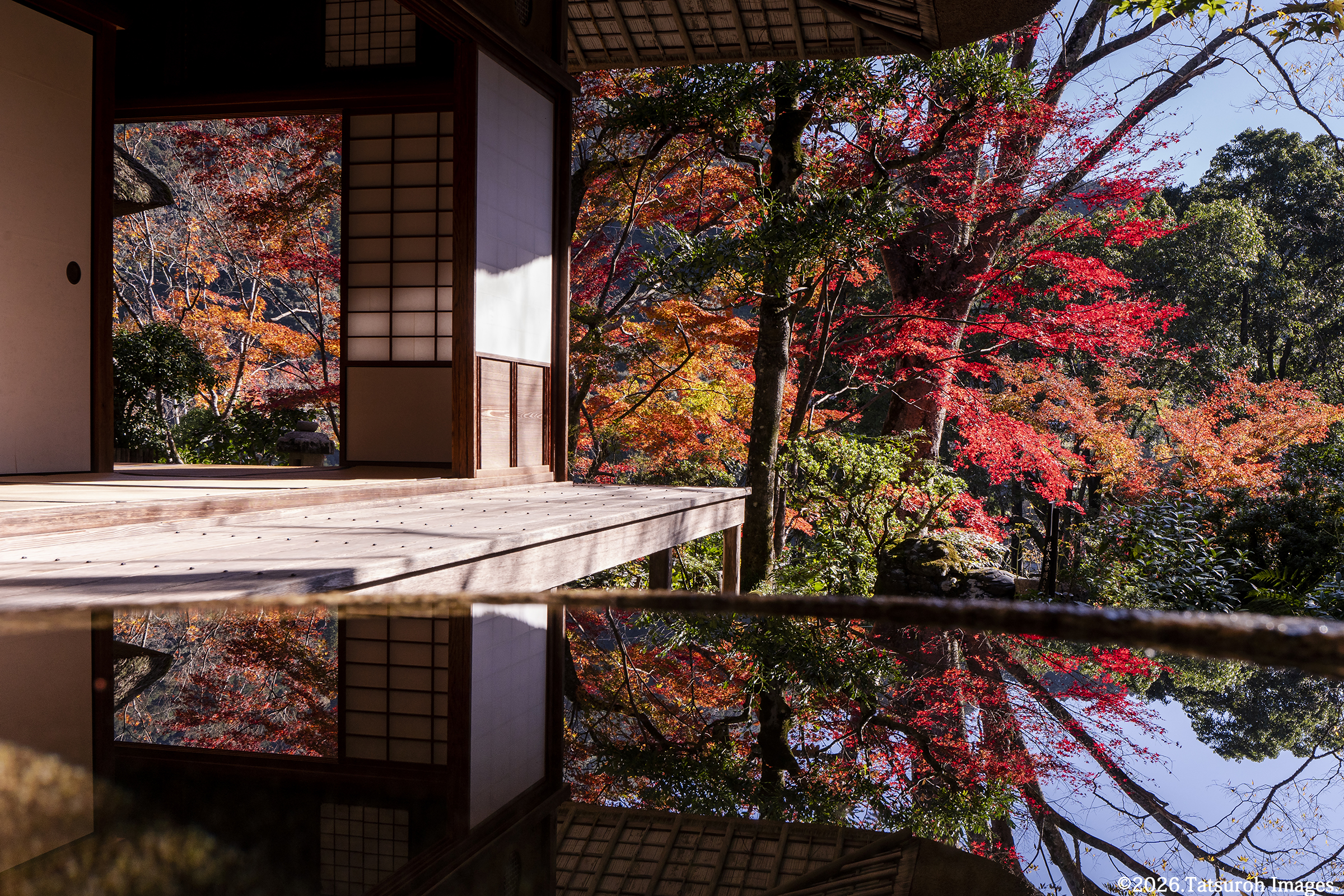 水面鏡（庭師と大工の知恵と技の結晶）